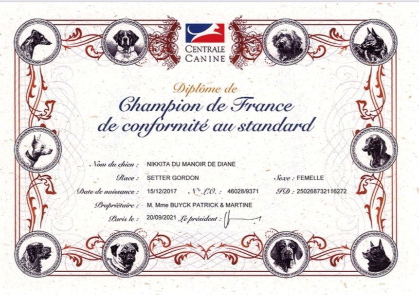 Du Manoir De Diane - Championne de France